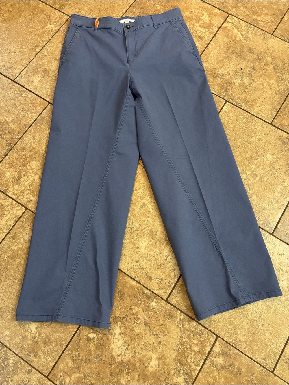 LOFT Wide-Leg Chinos in Blue